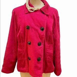 90s Vintage Hot Pink Tommy Hilfiger Double-Breasted Peacoat